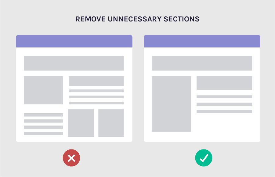 remove unnecessary section to increase conversions