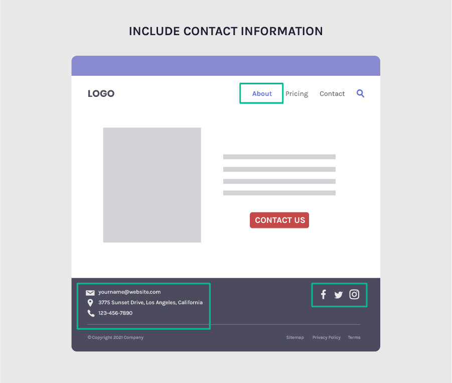 Increase trust by including contact information